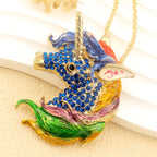 Whimsical Rainbow Unicorn Pendant Necklace
