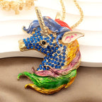 Whimsical Rainbow Unicorn Pendant Necklace