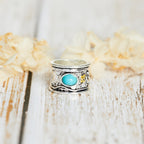 Boho Floral Turquoise Statement Ring