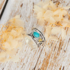 Boho Floral Turquoise Statement Ring