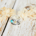 Boho Floral Turquoise Statement Ring