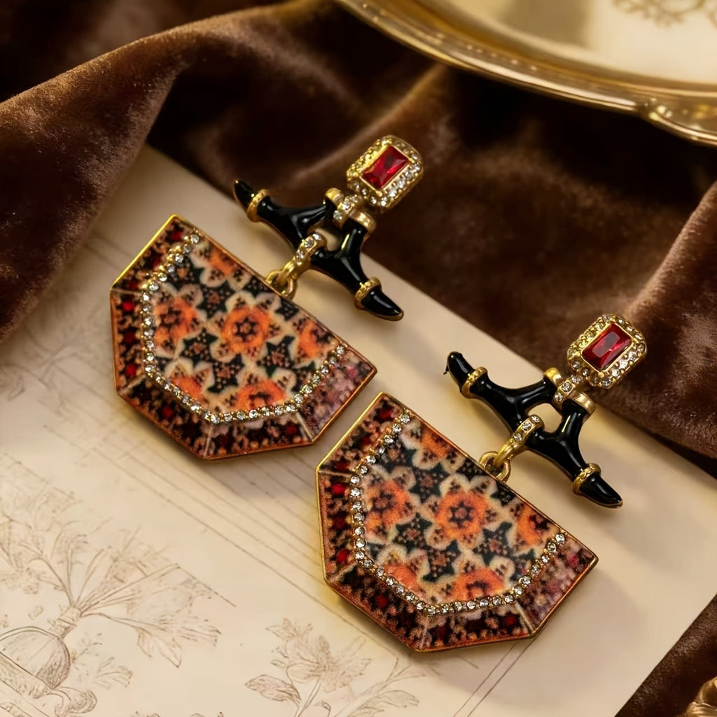 Geometric Mosaic Drop Earrings