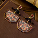 Geometric Mosaic Drop Earrings