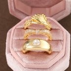 Elegant Handshake Gemstone Ring Set