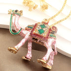 Whimsical Pink Camel Necklace