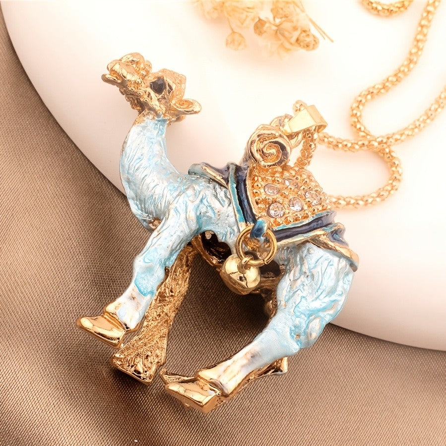 Whimsical Pink Camel Necklace