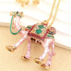 Whimsical Pink Camel Necklace