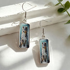 Whimsical Shetland Sheepdog Glass Drop Earrings