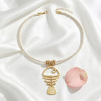 Elegant Fishbone Rope Necklace