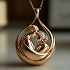 Romantic Embracing Couple Pendant Necklace