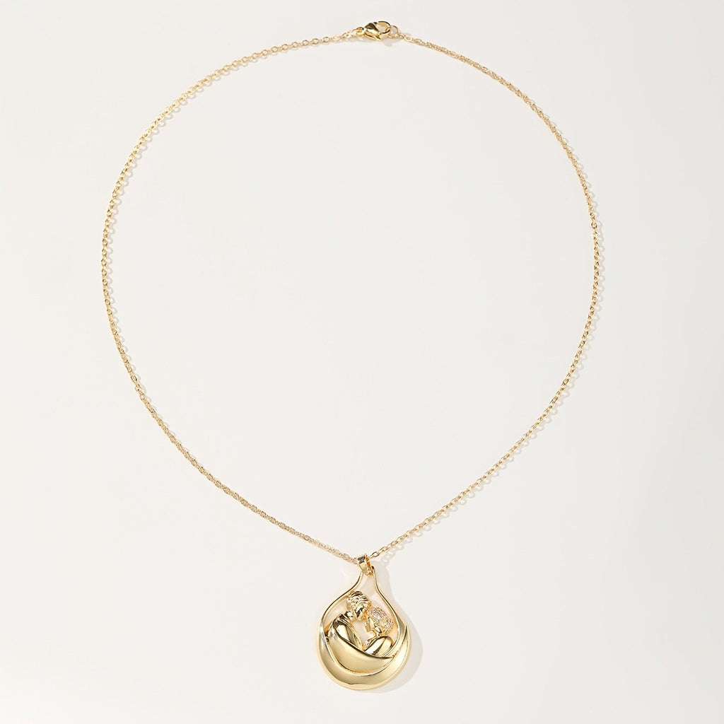Romantic Embracing Couple Pendant Necklace