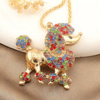 Whimsical Rainbow Poodle Necklace