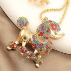 Whimsical Rainbow Poodle Necklace