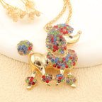 Whimsical Rainbow Poodle Necklace