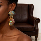 Iridescent Seashell Drop Earrings