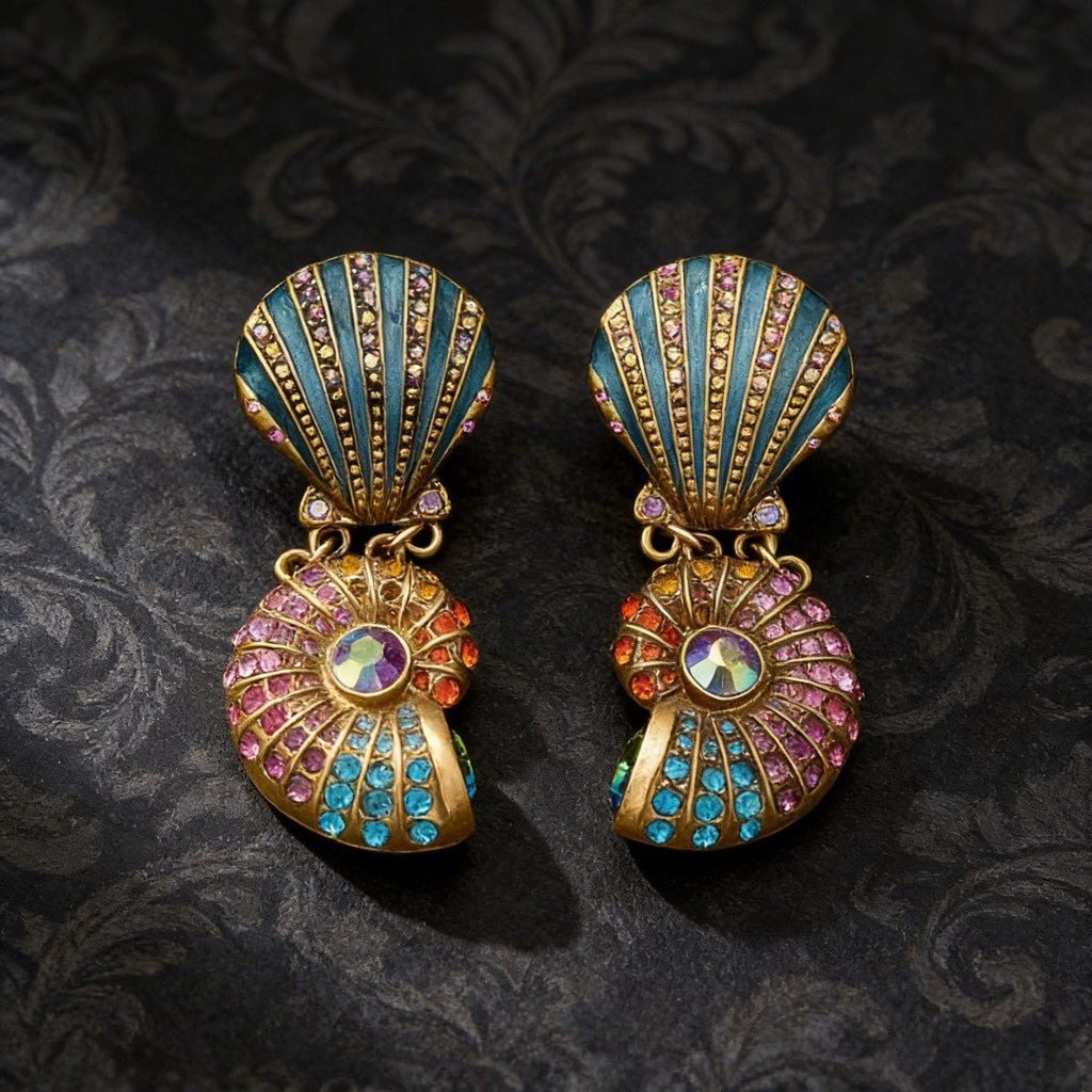 Iridescent Seashell Drop Earrings
