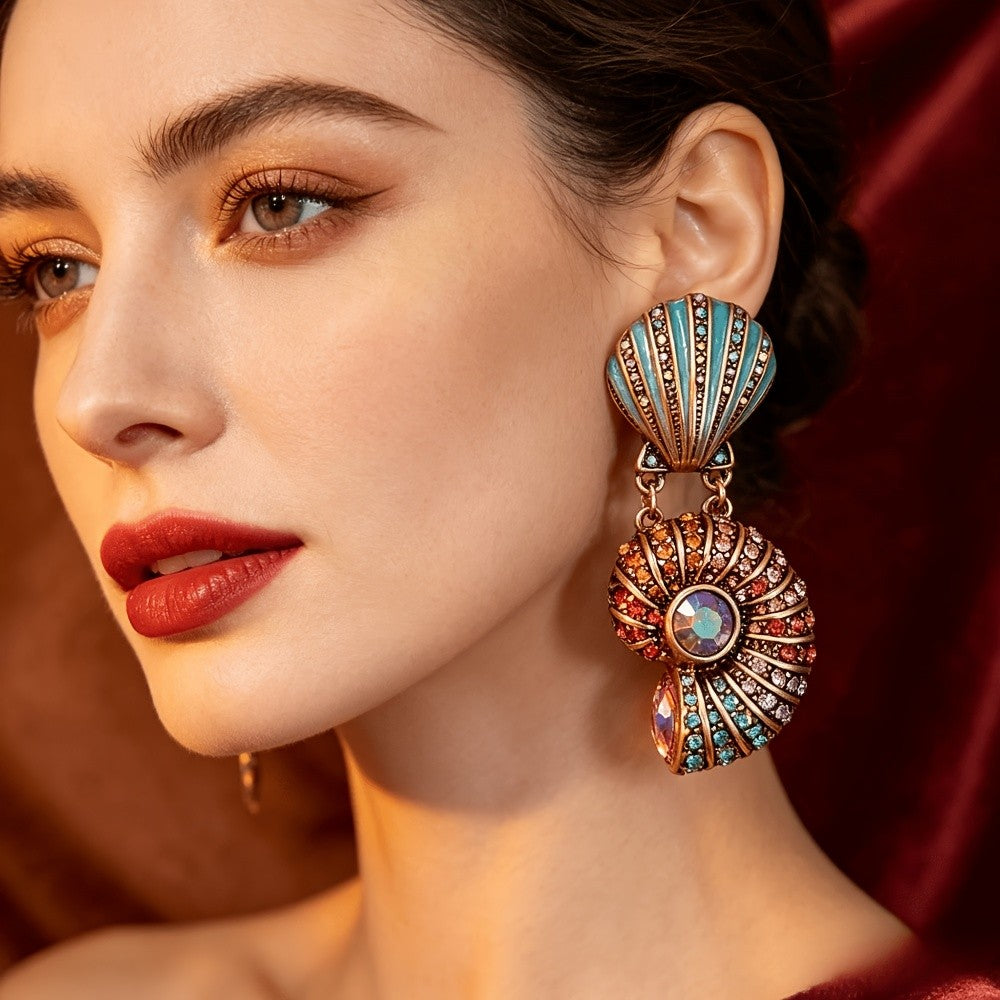 Iridescent Seashell Drop Earrings