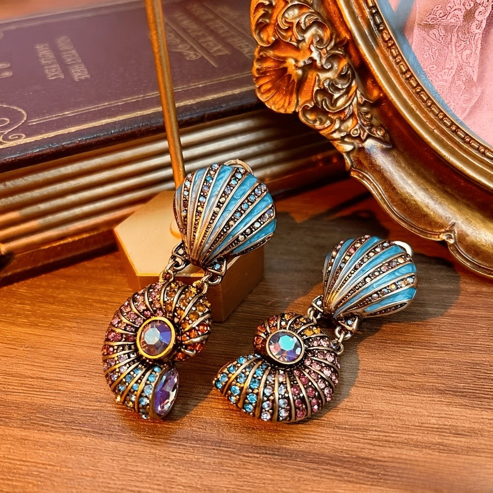 Iridescent Seashell Drop Earrings