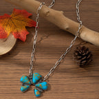 Boho Turquoise Flower Necklace