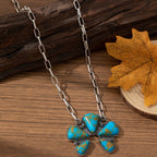 Boho Turquoise Flower Necklace