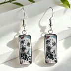 Dalmatian Puppy Rectangle Drop Earrings