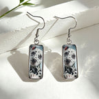 Dalmatian Puppy Rectangle Drop Earrings
