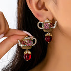Whimsical Teapot Drop Earrings