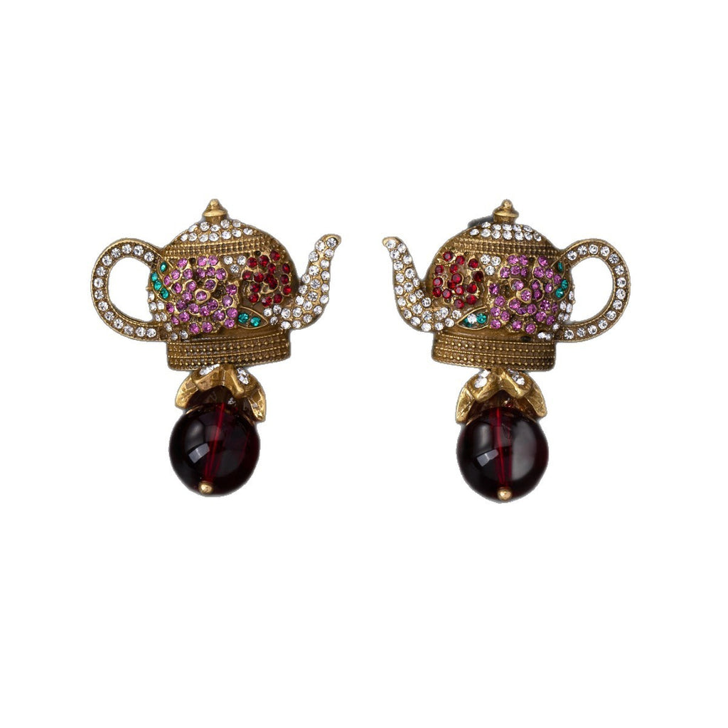 Whimsical Teapot Drop Earrings