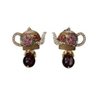 Whimsical Teapot Drop Earrings
