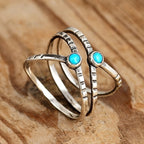 Textured Triple Band Ring Set