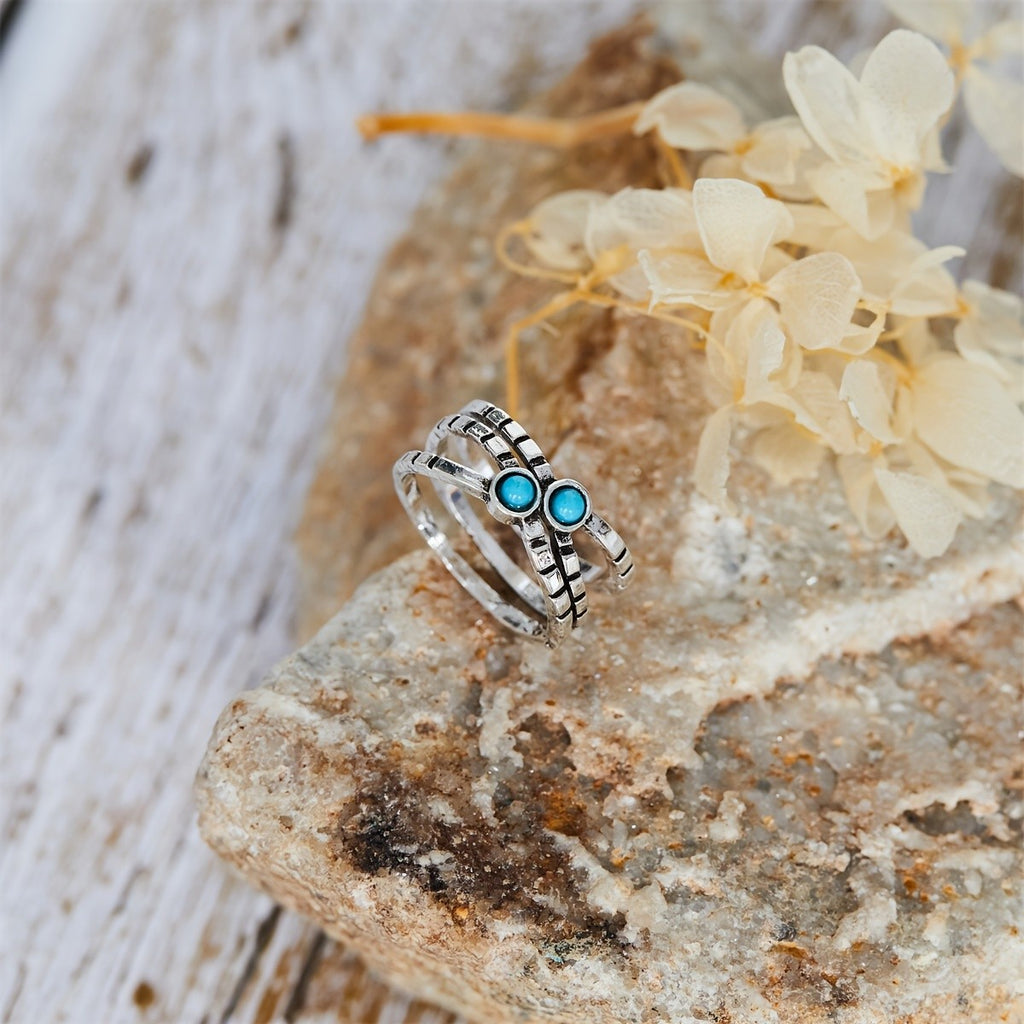 Textured Triple Band Ring Set