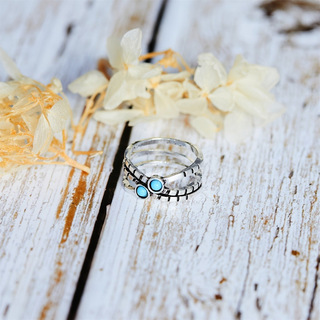 Textured Triple Band Ring Set