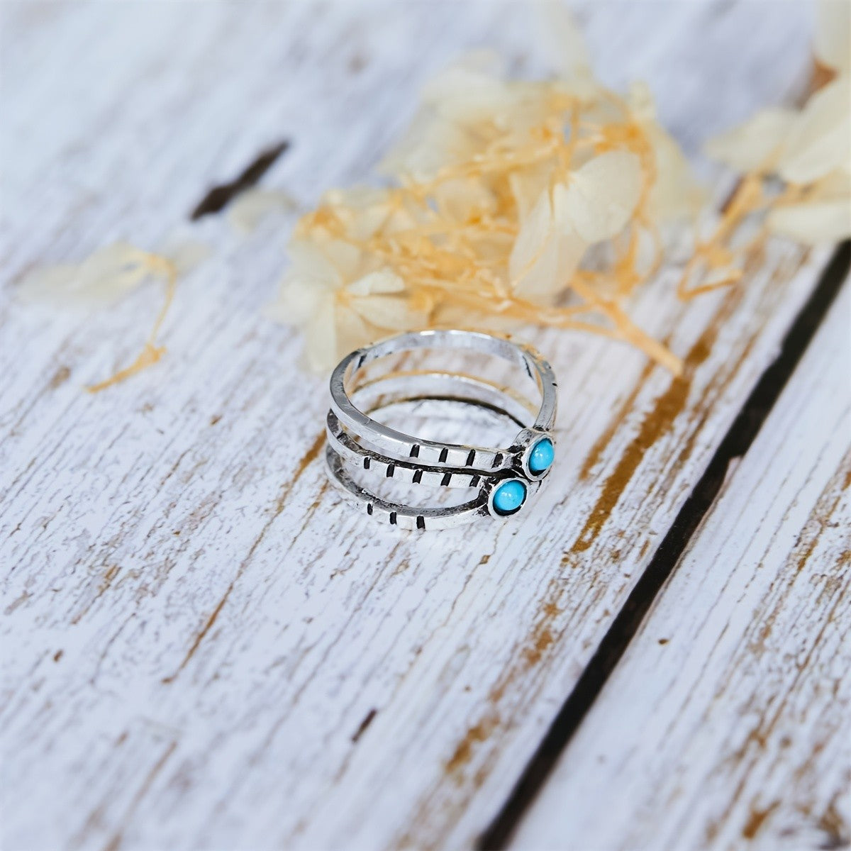 Textured Triple Band Ring Set