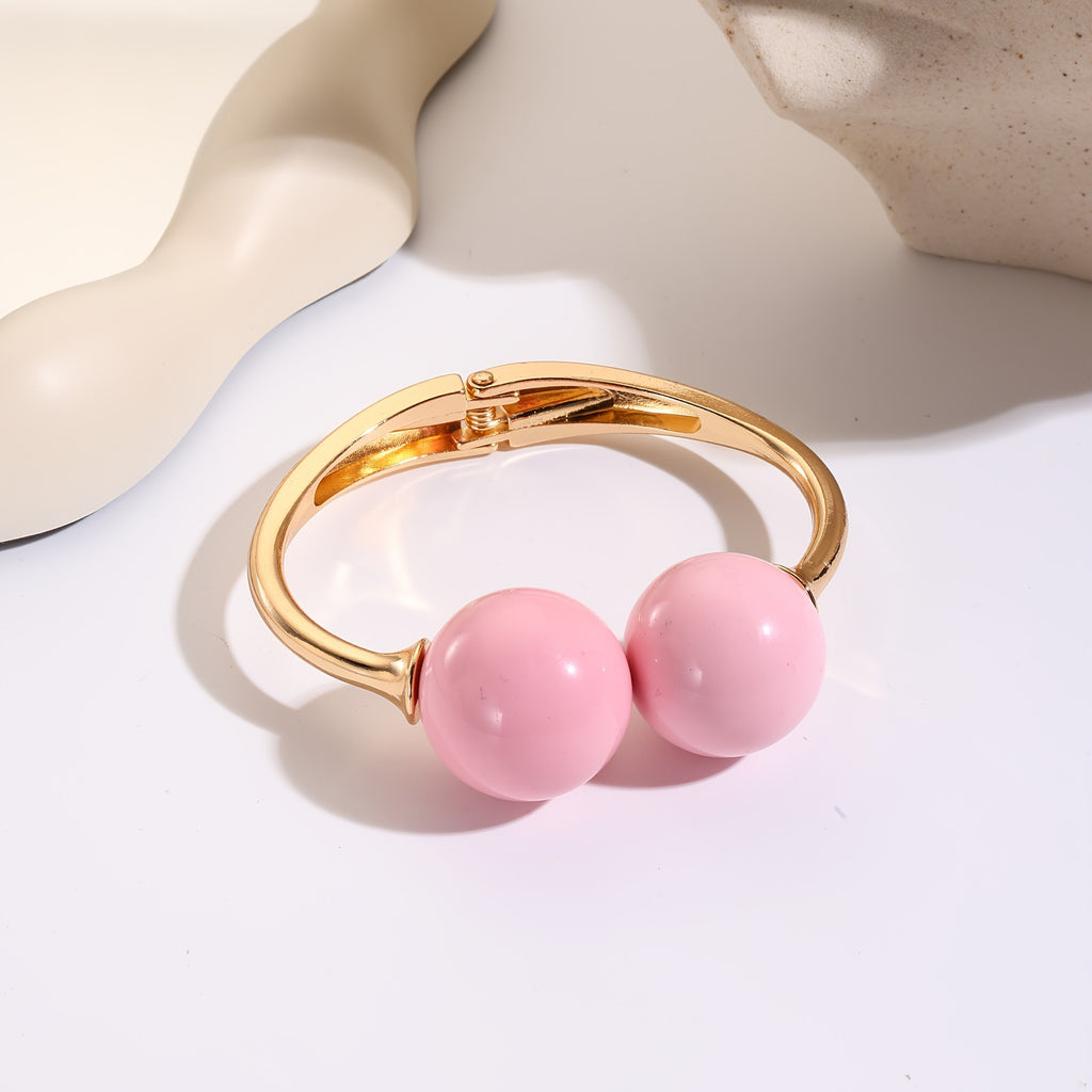 Colorful Sphere Open Cuff Bracelet