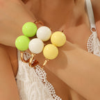 Colorful Sphere Open Cuff Bracelet