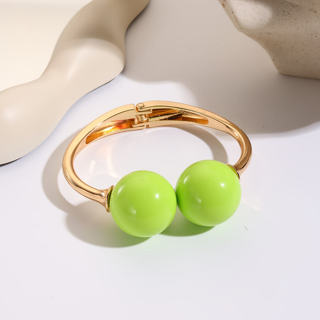 Colorful Sphere Open Cuff Bracelet