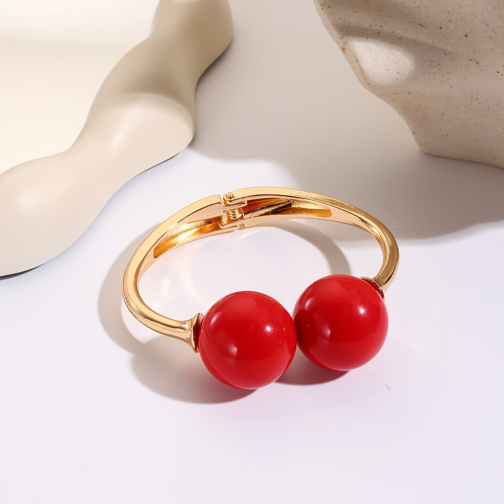 Colorful Sphere Open Cuff Bracelet