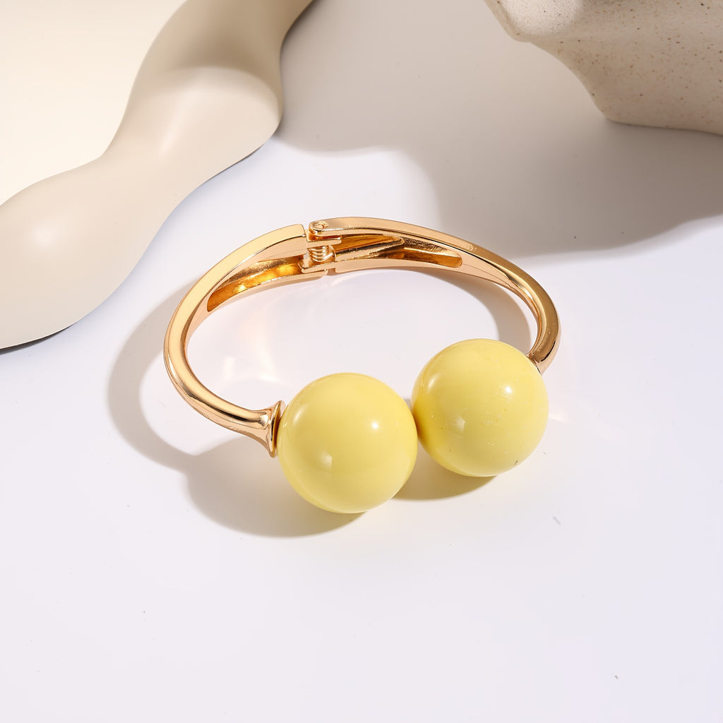 Colorful Sphere Open Cuff Bracelet