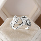Whimsical Bird Leaf Statement Ring