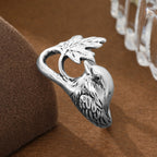 Whimsical Bird Leaf Statement Ring