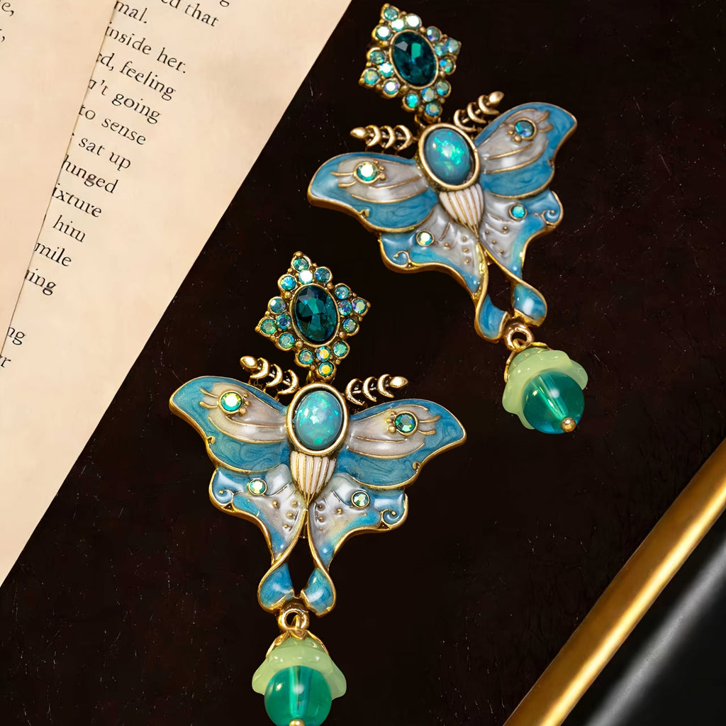 Whimsical Pink Butterfly Drop Earrings