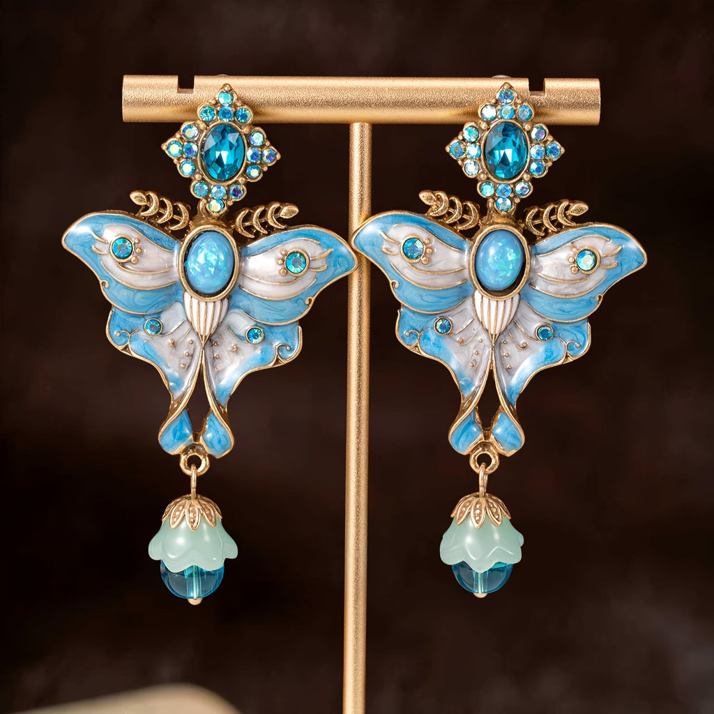 Whimsical Pink Butterfly Drop Earrings