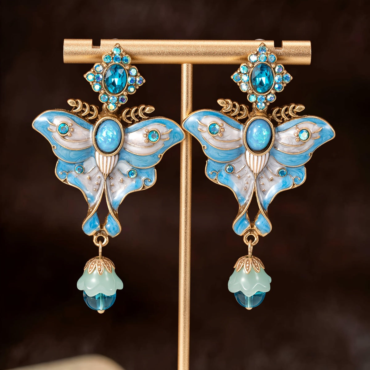 Whimsical Pink Butterfly Drop Earrings
