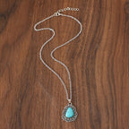 Boho Scalloped Turquoise Pendant Necklace