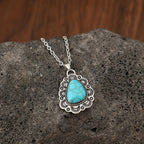 Boho Scalloped Turquoise Pendant Necklace