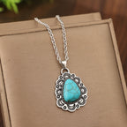 Boho Scalloped Turquoise Pendant Necklace