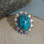Boho Oval Turquoise Statement Ring