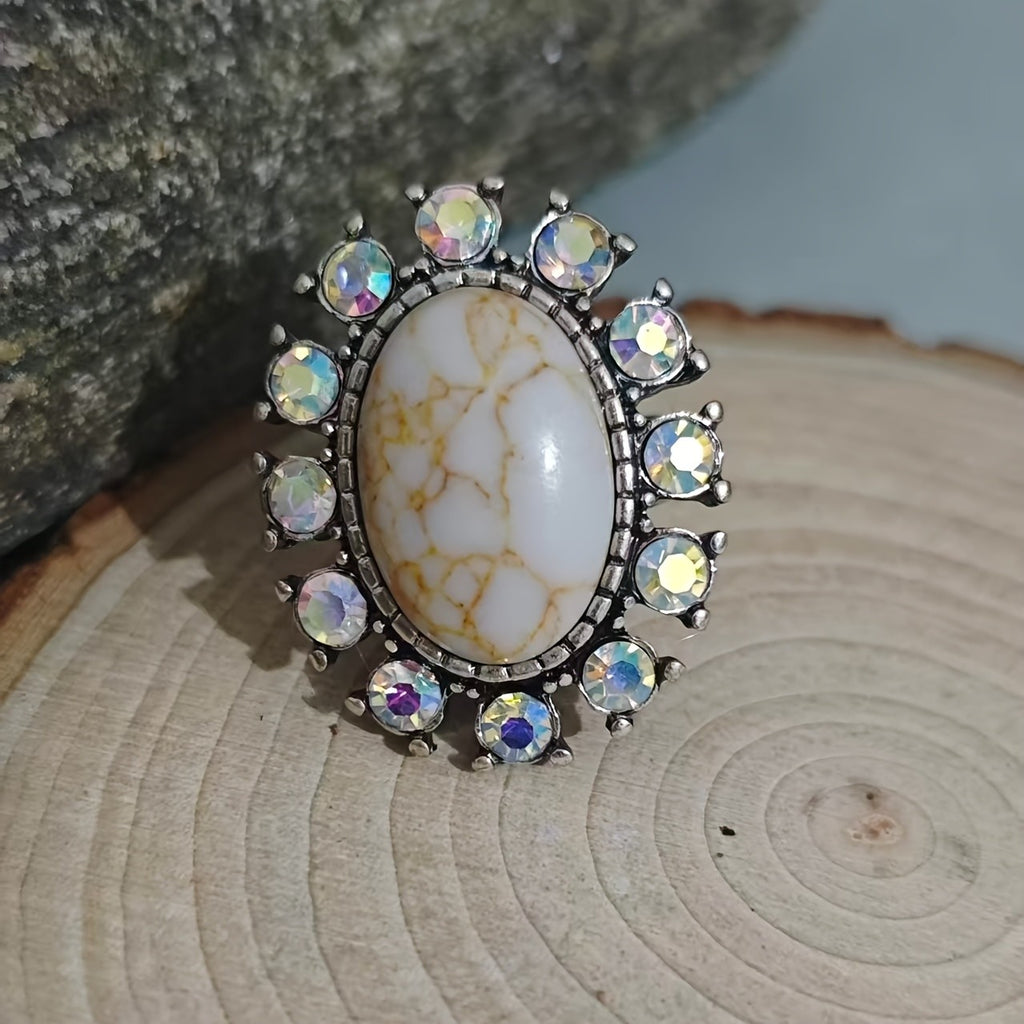 Boho Oval Turquoise Statement Ring