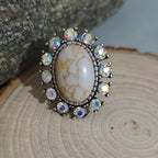 Boho Oval Turquoise Statement Ring