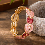 Iridescent Heart Link Bracelet